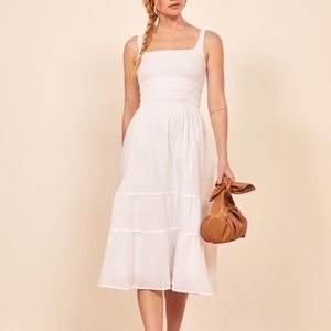 Reformation White Midi Dress
